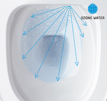 除菌効果のあるオゾン水を自動で散布「オゾンウォーター」を採用