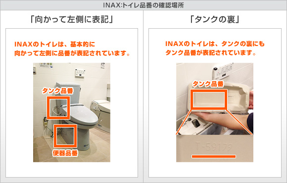 INAX：トイレ品番の確認場所