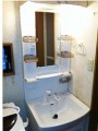 洗面化粧台取替工事　東京都荒川区 LSB-60JWN+LSM-6B
