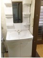 洗面化粧台取替工事　兵庫県三田市 PTVN-750+MPTX1-751YFU