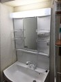 洗面化粧台取替工事　東京都大田区　GQM75KS+GQ