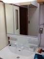 洗面化粧台・止水栓取替工事、コンセント移設工事　熊本県熊本市北区　LSAB-70A-LCM-753HW