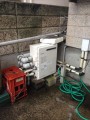 給湯器取替工事（循環アダプタ取り替え・タイル壁・外壁ハツリ工共）[　新潟県新潟市東区　GT-1650SARXBL
