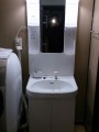 洗面化粧台取替工事（給水管切り回し・　東京都目黒区　LDB604ADURA-LMB604K