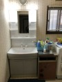 洗面化粧台取替工事　京都府京都市伏見区　LSAB-70A-LSAM-7VLSH-P